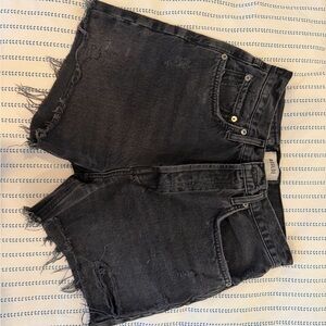 Agolde Charcoal Distressed Denim Shorts